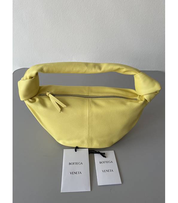 Bottega Veneta Yellow Original Calfskin Leather Double Knot Mini Top Handle Bag