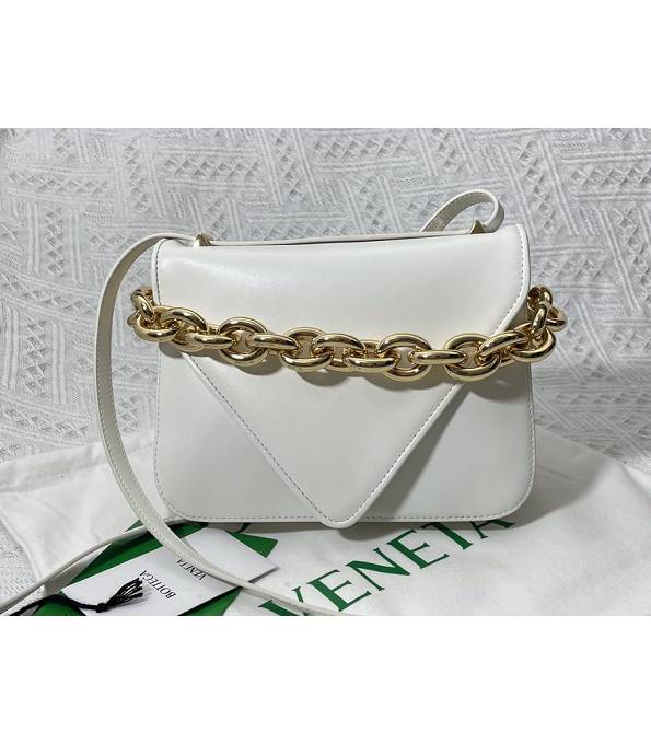 Bottega Veneta Mount White Original Plain Calfskin Leather Small Envelope Bag