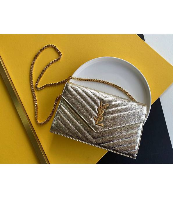 YSL Golden Original Caviar Veins Calfskin Leather Golden Chain 22cm Everope Bag