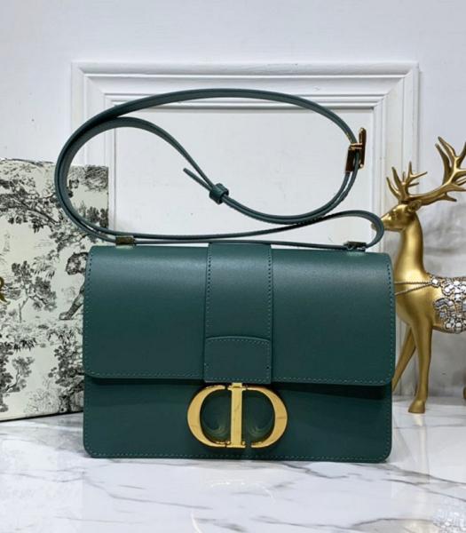 Christian Dior 30 Montaigne Original Calfskin Leather Flap Bag Dark Green