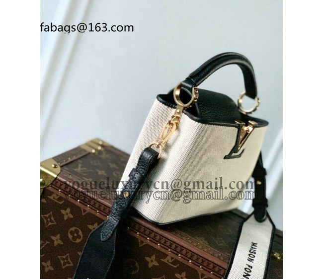 Louis Vuitton Capucines Mini Bag in Canvas M59872 Black 2022