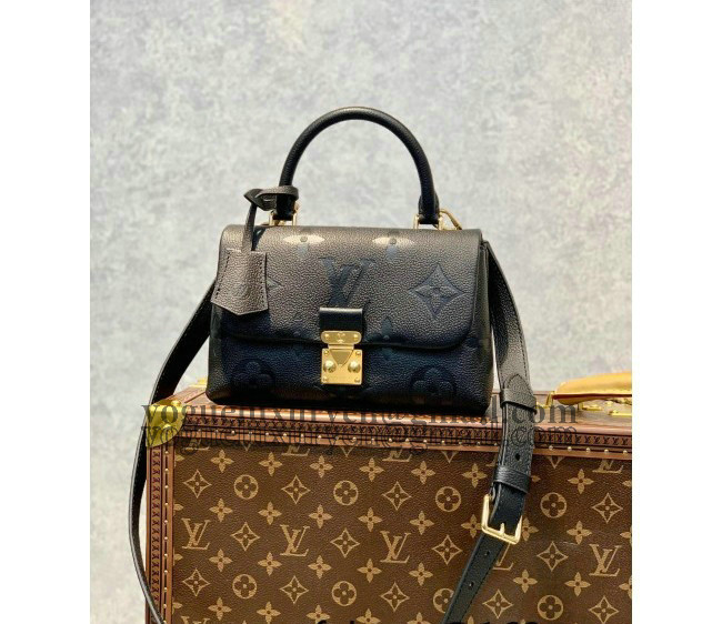 Louis Vuitton Madeleine BB Top Handle Bag in Monogram Leather M46008 Black 2022