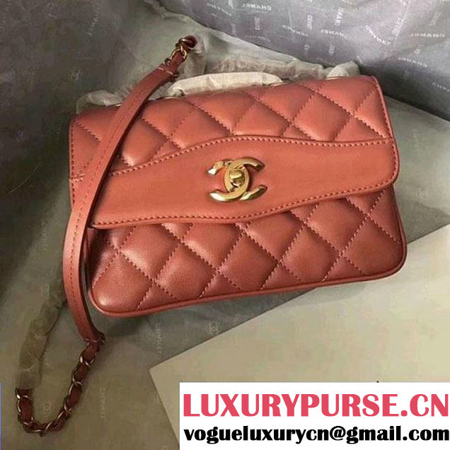 Chanel Rosewood Lambskin Medium Flap Bag A57027 Peach 2018 (MK-7122012 )