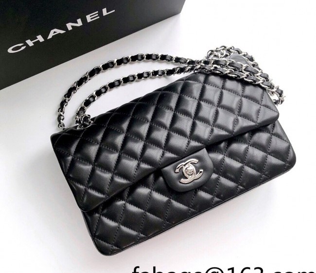 Chanel Lambskin Classic Medium Flap Bag A01112 Black/Silver 2022 60752