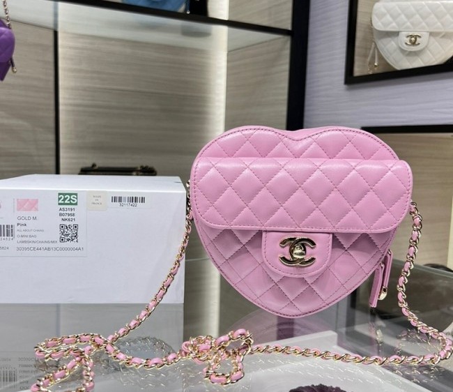 Chanel Lambskin Heart Bag AS3191 Light Pink 2022