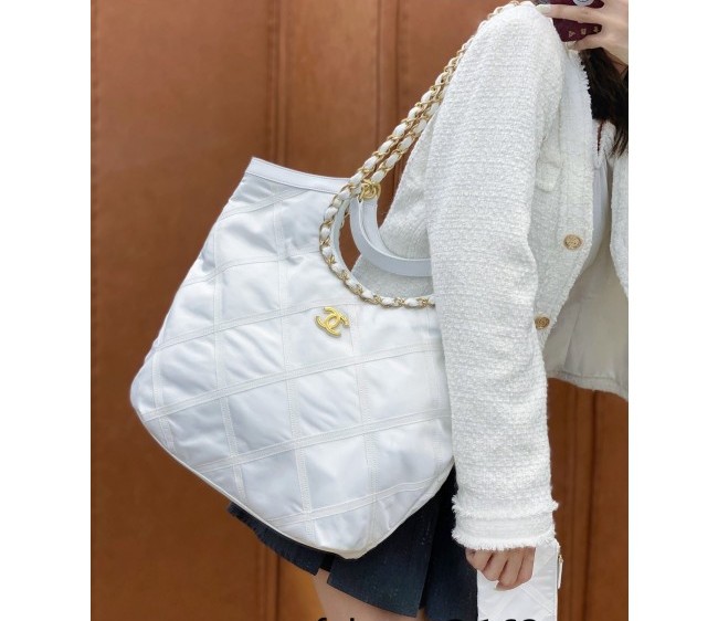 Chanel Nylon Maxi Shopping Bag AS3152 White 2022