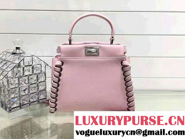 Fendi Interlaced Mini Peekaboo Bag light Pink 2016