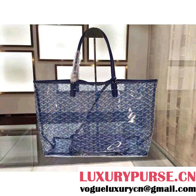 Goyard Saint Louis Transparent Shopping Tote Bag Blue (1a178-6041856 )