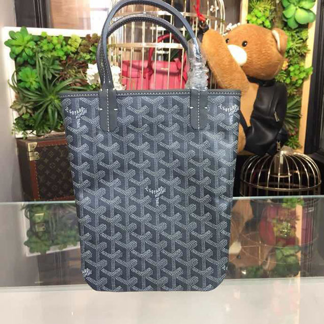Goyard Mini Tote Bag 18cm Canvas Leather Spring Summer 2018 Collection Blue
