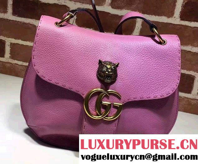 Gucci GG Marmont Leather Shoulder Medium Bag 409154 Pink 2016