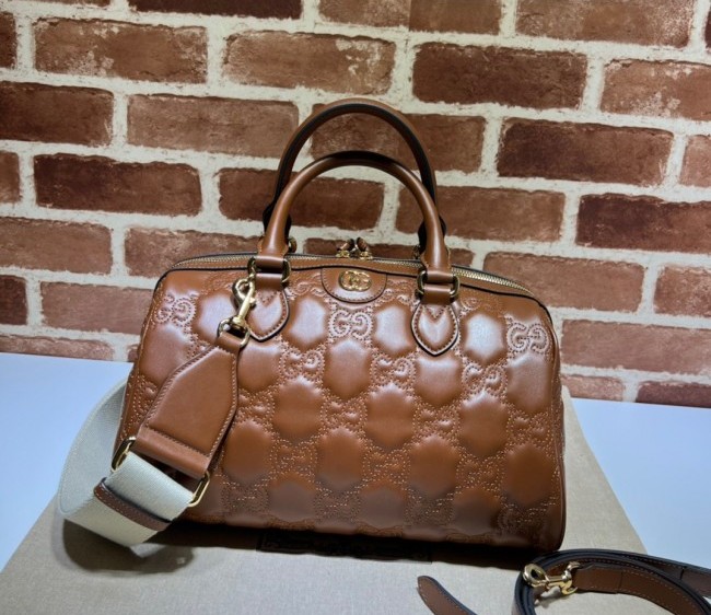 Gucci GG Matelasse Leather Top Handle Bag ?702242 Brown 2022