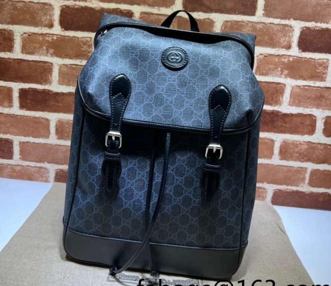 Gucci Medium GG Canvas Backpack with Interlocking G ?696013 Black 2022