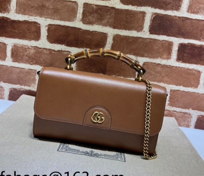Gucci Bamboo Leather Small Bag 675794 Brown 2022