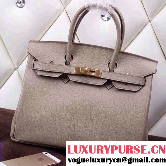 Hermes Birkin 30/35 Epsom Leather Bag Gray