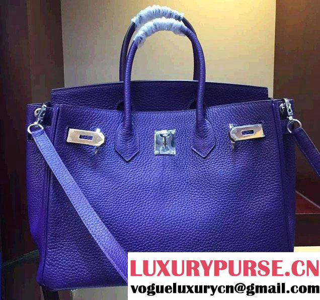 Hermes Togo Leather Birkin 30cm Medium Bag Purple 2016