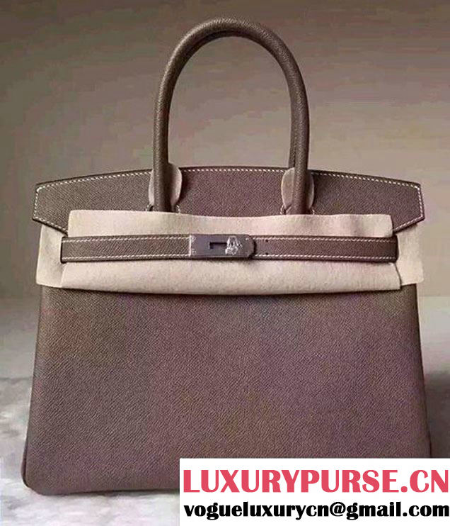 Hermes Birkin 30/35 Bag In Original Epsom Leather With Gold/Silver Hardware Pale Purple