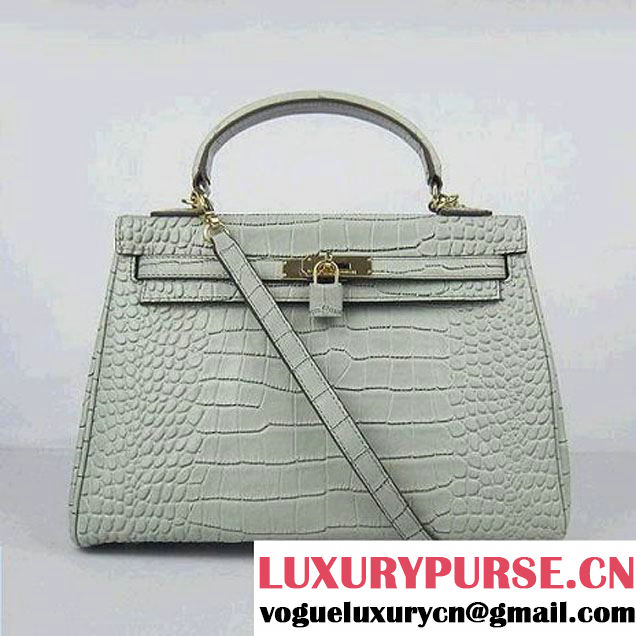 Hermes Kelly 32cm Bags Togo Leather 6108 Grey Golden