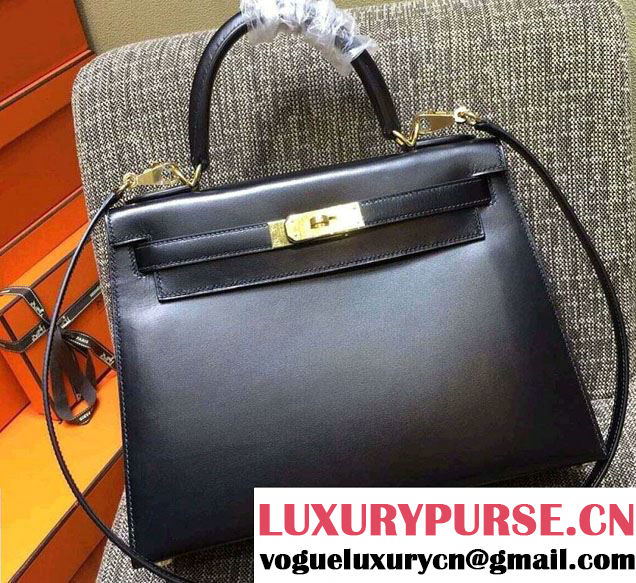 Hermes Kelly 28cm/32cm Bag in Original Box Leather Black