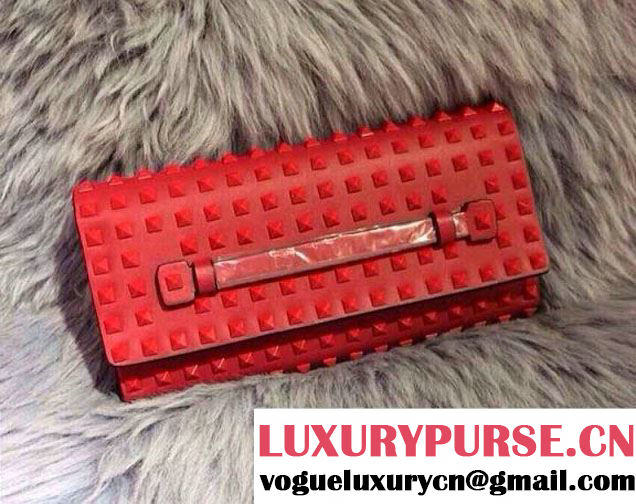 Valentino All Over Rockstud Clutch Bag Red 2015