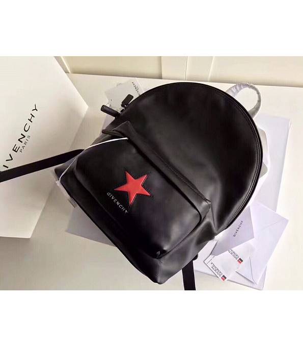 Givenchy Red Star Black Original Calfskin Leather Backpack