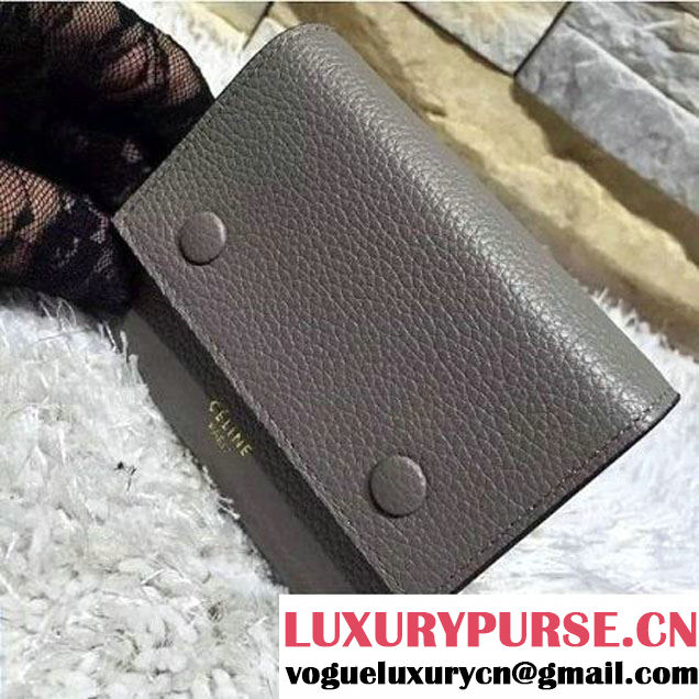 Celine Grained Calfskin Flap Wallet In Grey (2A193-120107 )