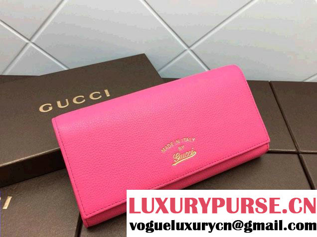 Gucci Classic Continental Wallet Fushia 2014