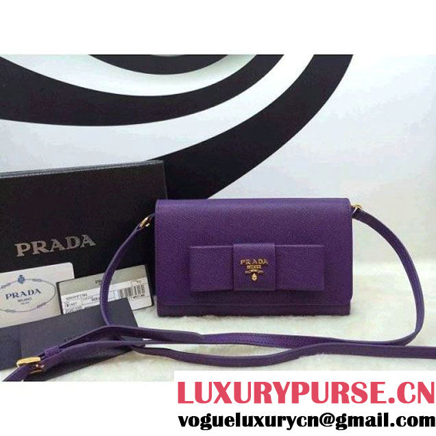 Prada BT1009 Saffiano Leather Shoulder Bag Purple (1a069-050607 )